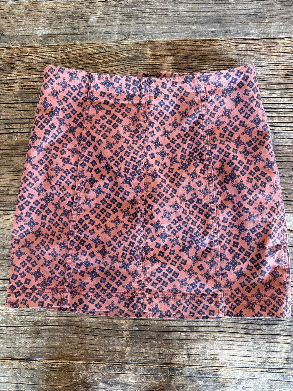 Free People Rust Colored Printed Mini Skirt